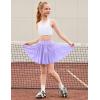 image:imagePerfashion Girls Tennis Skirts Ruffle Athletic Skort Tulle Pleated Skirt with Shorts Pockets 413YPurple Skorts 57932