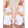 image:imagePerfashion Girls Tennis Skirts Ruffle Athletic Skort Tulle Pleated Skirt with Shorts Pockets 413YWhite Skorts 30932