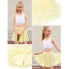 image:imagePerfashion Girls Tennis Skirts Ruffle Athletic Skort Tulle Pleated Skirt with Shorts Pockets 413YYellow Skorts 59932