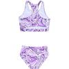image:imagePerfashion Girls TwoPiece Swimsuits Tankini Sets Swimwear Bathing Suit Beach SportTie Dye Purple 77a