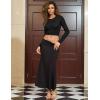 image:imagePerfashion Women Backless Crop Tops Open Tie Back Shirt Basic Long Sleeve Tee Rave Going Out OutfitsBlack 01931