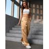 image:imagePerfashion Women Satin Pants Silk Wide Leg Trousers Cargo Joggers Drawstring Going Out Concert OutfitsChampagne 21929