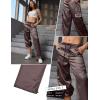 image:imagePerfashion Women Satin Pants Silk Wide Leg Trousers Cargo Joggers Drawstring Going Out Concert OutfitsCoffee 40929