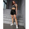 image:imagePerfashion Women Satin Shorts Silk Dolphin Boxer Shorts Metallic Going Out Streetwear Athletic Festival Dance ShortBlack