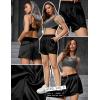 image:imagePerfashion Women Satin Shorts Silk Dolphin Boxer Shorts Metallic Going Out Streetwear Athletic Festival Dance ShortBlack