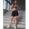 image:imagePerfashion Women Satin Shorts Silk Dolphin Boxer Shorts Metallic Going Out Streetwear Athletic Festival Dance ShortBlack