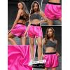 image:imagePerfashion Women Satin Shorts Silk Dolphin Boxer Shorts Metallic Going Out Streetwear Athletic Festival Dance ShortNeon Pink