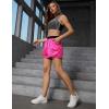 image:imagePerfashion Women Satin Shorts Silk Dolphin Boxer Shorts Metallic Going Out Streetwear Athletic Festival Dance ShortNeon Pink