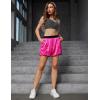 image:imagePerfashion Women Satin Shorts Silk Dolphin Boxer Shorts Metallic Going Out Streetwear Athletic Festival Dance ShortNeon Pink