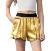 image:imagePerfashion Girls Satin Shorts Silk Dolphin Athletic Short Soft Shiny Metallic Dance Cheer Summer with Pocket 413YGold