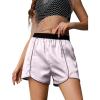 image:imagePerfashion Women Satin Shorts Silk Dolphin Boxer Shorts Metallic Going Out Streetwear Athletic Festival Dance ShortSilver