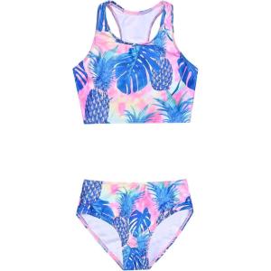 image:imagePerfashion Girls TwoPiece Swimsuits Tankini Sets Swimwear Bathing Suit Beach SportTiedye Pineapple G72
