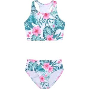 image:imagePerfashion Girls TwoPiece Swimsuits Tankini Sets Swimwear Bathing Suit Beach SportWhite Hawaiian H41