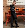 image:imagePerfashion Cargo Pants for Girls Hip Hop Dance Metallic Y2K Neon Drawstring Parachute Wide Leg Jogger 413YCargo Black 48921