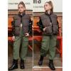 image:imagePerfashion Cargo Pants for Girls Hip Hop Dance Metallic Y2K Neon Drawstring Parachute Wide Leg Jogger 413YCargo Military Green 35921