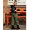 image:imagePerfashion Cargo Pants for Girls Hip Hop Dance Metallic Y2K Neon Drawstring Parachute Wide Leg Jogger 413YCargo Military Green 35921