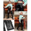 image:imagePerfashion Cargo Pants for Girls Hip Hop Dance Metallic Y2K Neon Drawstring Parachute Wide Leg Jogger 413YMetallic Black 13919