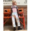 image:imagePerfashion Cargo Pants for Girls Hip Hop Dance Metallic Y2K Neon Drawstring Parachute Wide Leg Jogger 413YMetallic Laser Silver01919