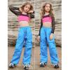 image:imagePerfashion Cargo Pants for Girls Hip Hop Dance Metallic Y2K Neon Drawstring Parachute Wide Leg Jogger 413YNeon Blue 15921