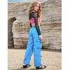 image:imagePerfashion Cargo Pants for Girls Hip Hop Dance Metallic Y2K Neon Drawstring Parachute Wide Leg Jogger 413YNeon Blue 15921