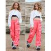 image:imagePerfashion Cargo Pants for Girls Hip Hop Dance Metallic Y2K Neon Drawstring Parachute Wide Leg Jogger 413YNeon Pink 18921