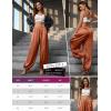 image:imagePerfashion Women Satin Pants Balloon Silk Dressy Harem Trousers Flowy Oversized Baggy Joggers Going Out LoungeCaramel