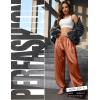 image:imagePerfashion Women Satin Pants Balloon Silk Dressy Harem Trousers Flowy Oversized Baggy Joggers Going Out LoungeCaramel