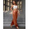 image:imagePerfashion Women Satin Pants Balloon Silk Dressy Harem Trousers Flowy Oversized Baggy Joggers Going Out LoungeCaramel