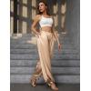 image:imagePerfashion Women Satin Pants Balloon Silk Dressy Harem Trousers Flowy Oversized Baggy Joggers Going Out LoungeLight Champagne