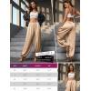 image:imagePerfashion Women Satin Pants Balloon Silk Dressy Harem Trousers Flowy Oversized Baggy Joggers Going Out LoungeLight Champagne