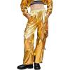 image:imagePerfashion Cargo Pants for Girls Hip Hop Dance Metallic Y2K Neon Drawstring Parachute Wide Leg Jogger 413YMetallic Gold03919