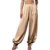 image:imagePerfashion Women Satin Pants Balloon Silk Dressy Harem Trousers Flowy Oversized Baggy Joggers Going Out LoungeLight Champagne