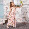 image:imagePerfashion Girls Maxi Long Dress Summer Casual Spaghetti Strap Sleeveless A Line Side Cutouts Sundress for 615 YearsColorful Flowers K43