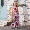 image:imagePerfashion Girls Maxi Long Dress Summer Casual Spaghetti Strap Sleeveless A Line Side Cutouts Sundress for 615 YearsFloral Print K44