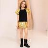 image:imagePerfashion Girls Metallic Skort High Waisted Stretchy Metallic Wrap Skirt Shorts Trendy Asymmetrical Skort 413YGold Skort 03420