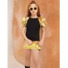 image:imagePerfashion Girls Metallic Skort High Waisted Stretchy Metallic Wrap Skirt Shorts Trendy Asymmetrical Skort 413YGold Skort 03420