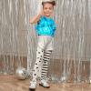 image:imagePerfashion Girls Vest Metallic Half Zip Hoodie Sleeveless Leather Disco Jackets with Kangaroo Pocket 413YBlue452