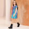 image:imagePerfashion Girls Vest Metallic Half Zip Hoodie Sleeveless Leather Disco Jackets with Kangaroo Pocket 413YLaser Blue Vest 13311