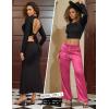 image:imagePerfashion Women Ballet Wrap Top Pilates Yoga Long Sleeve Workout Tie Tops Y2K Dance Shirt BlousesBlack 01931