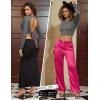 image:imagePerfashion Women Ballet Wrap Top Pilates Yoga Long Sleeve Workout Tie Tops Y2K Dance Shirt BlousesDark Grey 34931