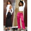 image:imagePerfashion Women Ballet Wrap Top Pilates Yoga Long Sleeve Workout Tie Tops Y2K Dance Shirt BlousesWhite 03931