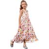 image:imagePerfashion Girls Maxi Long Dress Summer Casual Spaghetti Strap Sleeveless A Line Side Cutouts Sundress for 615 YearsColorful Flowers K43