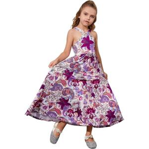 image:imagePerfashion Girls Maxi Long Dress Summer Casual Spaghetti Strap Sleeveless A Line Side Cutouts Sundress for 615 YearsFloral Print K44