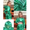 image:imagePerfashion Girls Long Sleeve Metallic Crop Tops Hip Hop Dance Hoodie Cropped Sweatshirt 413YGreen06
