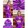 image:imagePerfashion Girls Long Sleeve Metallic Crop Tops Hip Hop Dance Hoodie Cropped Sweatshirt 413YPurple05