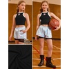 image:imagePerfashion Girls Ribbed Mock Turtleneck Crop Tank Top Sleeveless Ribbed Knit Basic SlimFit Layering Tops 413YBlack Lips