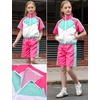 image:imagePerfashion Girls Summer 2 Piece Outfits 80s 90s Tracksuit Windbreaker amp Short Sets Hip Hop Dance 413YHot Pink and White 53413