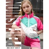 image:imagePerfashion Girls Summer 2 Piece Outfits 80s 90s Tracksuit Windbreaker amp Short Sets Hip Hop Dance 413YHot Pink and White 53413