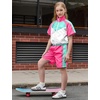 image:imagePerfashion Girls Summer 2 Piece Outfits 80s 90s Tracksuit Windbreaker amp Short Sets Hip Hop Dance 413YHot Pink and White 53413