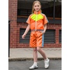 image:imagePerfashion Girls Summer 2 Piece Outfits 80s 90s Tracksuit Windbreaker amp Short Sets Hip Hop Dance 413YOrange 19413